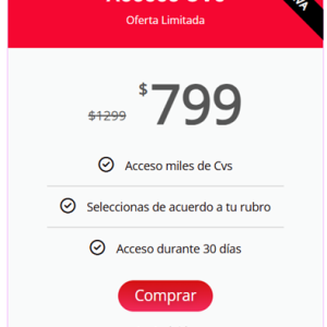Oferta Acceso a Cvs del Sitio